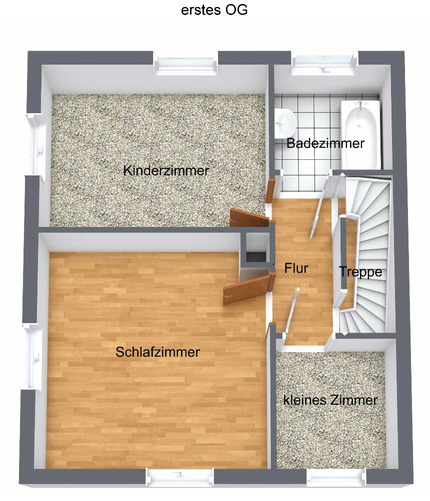 Obergeschoss-Illustration